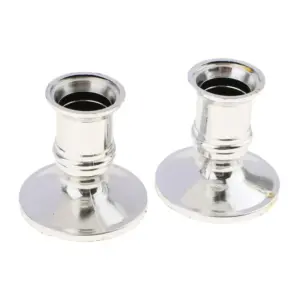 Elegant Silver Taper Candle Holders Set (4 Pieces) 7 S38b89366bcb94f24a8b2414936ba77eaL