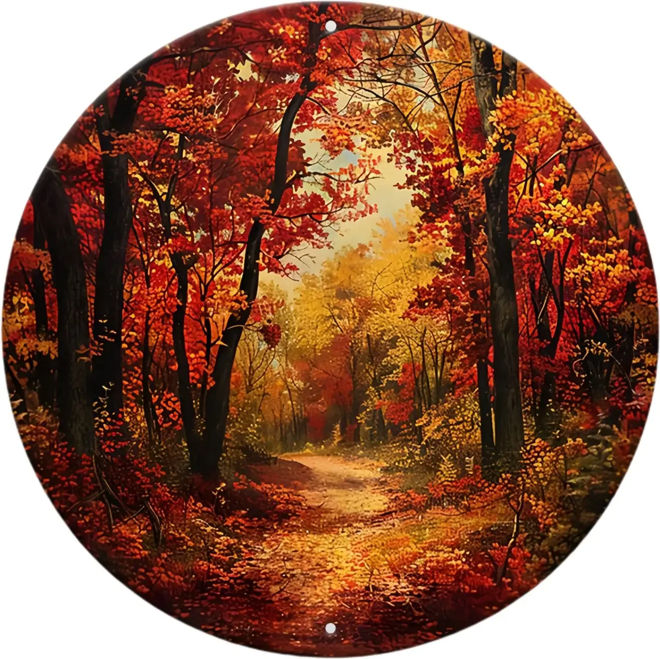 Vintage Autumn Scene Metal Sign for Cozy Decor 9 Vintage Autumn Scene Metal Sign for Cozy Decor - Image 9