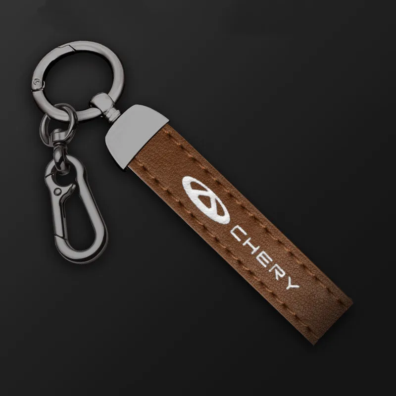 Leather Car Logo Keychain with Zinc Alloy Ring 4 Leather Car Logo Keychain with Zinc Alloy Ring - Image 4