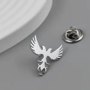 Double-Headed Eagle Brooch in Silver, Grey, Gold 8 S38f0ad2917624111bf664918933592c47