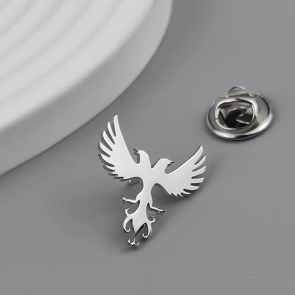 Double-Headed Eagle Brooch in Silver, Grey, Gold 3 Double-Headed Eagle Brooch in Silver, Grey, Gold - Image 3