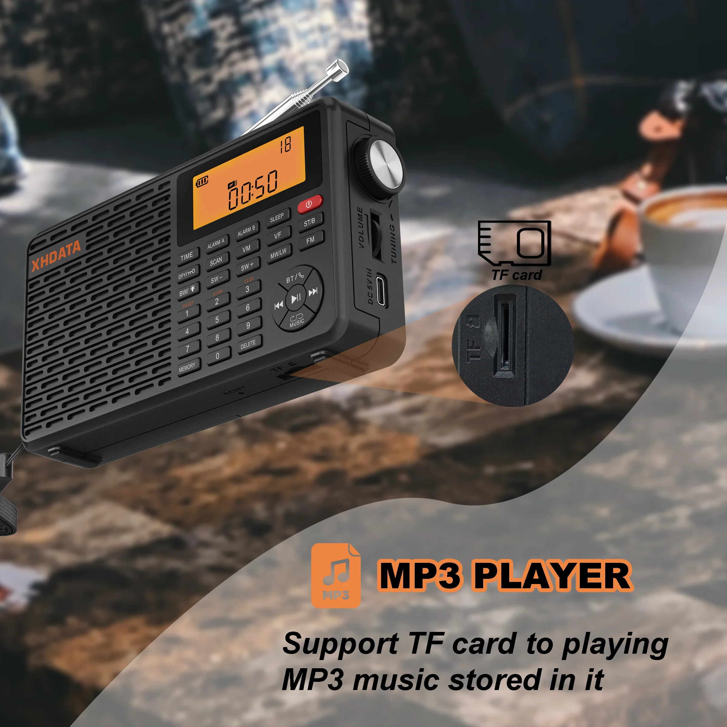 XHDATA D-109 Portable Radio with Bluetooth 3 XHDATA D-109 Portable Radio with Bluetooth - Image 3