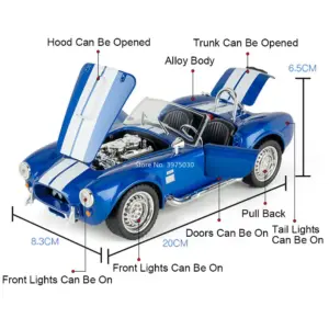 1:22 Shelby Cobra Diecast Model for Collectors 10 S3945f769883b43c396a075731bd9a9bfw