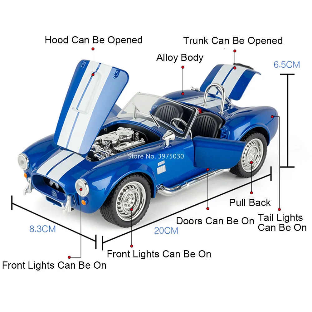 1:22 Shelby Cobra Diecast Model for Collectors 2 1:22 Shelby Cobra Diecast Model for Collectors - Image 2