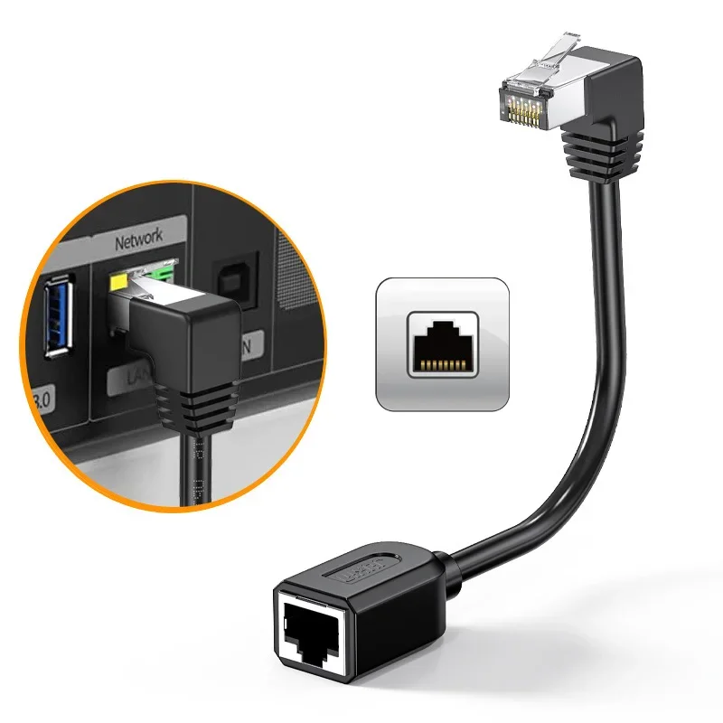 Elbow Shielded Cat6 RJ45 Network Cable 1m 7 Elbow Shielded Cat6 RJ45 Network Cable 1m - Image 7