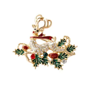Festive Christmas Elk Brooch in Metallic Finishes 19 S39aba6d8cee0475b843b053857cb73a8v