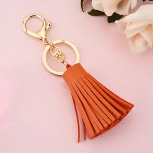 Red Leather and Metal Keychain for Keys and Bags 15 S39acbedca116473aad203f3982d70ff0C