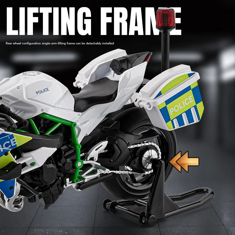 Kawasaki H2R Police Model 1:12 Diecast Collectible 4 Kawasaki H2R Police Model 1:12 Diecast Collectible - Image 4
