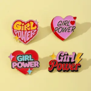 Girl Power Metal Badge for Fashion Enthusiasts