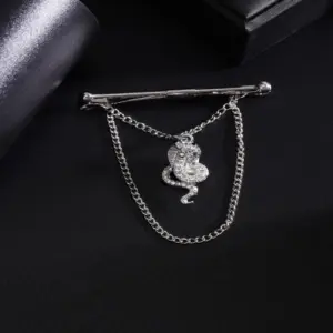 Gold-Tone Lightning Cross Tie Clip with Pendant 16 S39f051cad3ab426f83a57810ba8fb726H