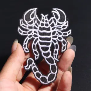 Punk Black Scorpion Embroidered Patch 8.5x6 cm