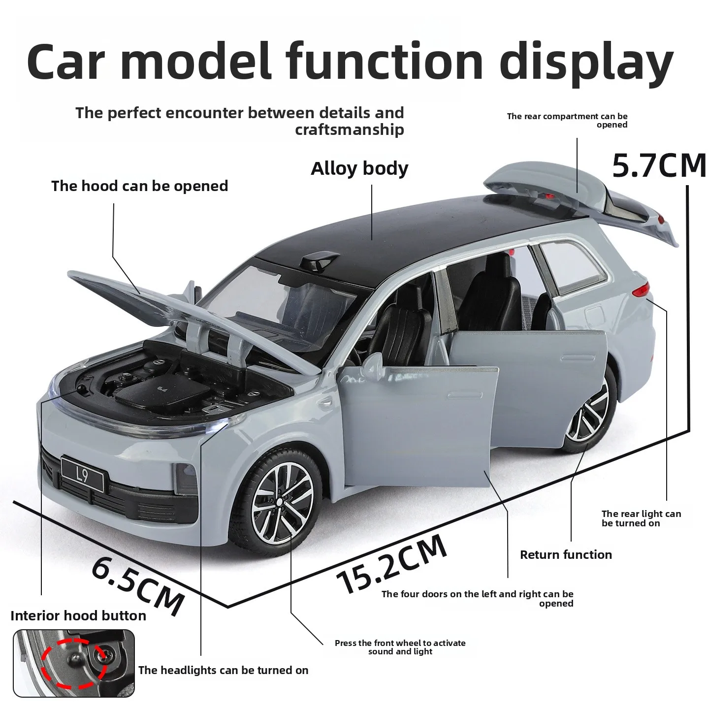 1:32 Scale Li Auto L9 SUV Diecast Model 3 1:32 Scale Li Auto L9 SUV Diecast Model - Image 3