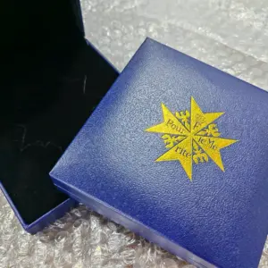 Elegant Deep Blue Medal Display Box Collection