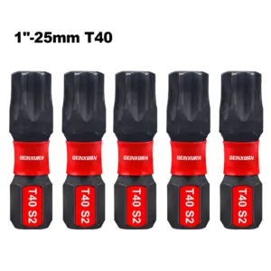 Impact-Resistant Magnetic Torx T40 Impact Bits Set