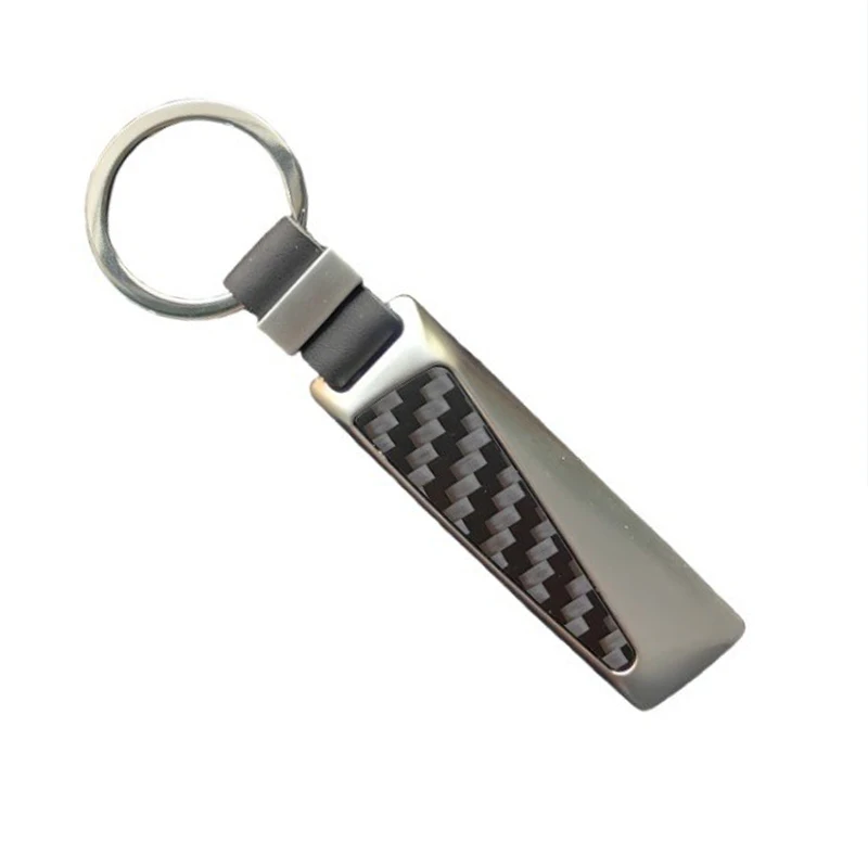 Metal Car Keychain with Carbon Fiber Pattern 2 Metal Car Keychain with Carbon Fiber Pattern - Image 2