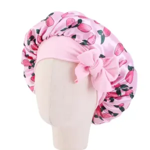 Pink Satin Sleep Cap for Children 2-8 12 S3b2803a12e0f4e1b8394b249d74f4704O
