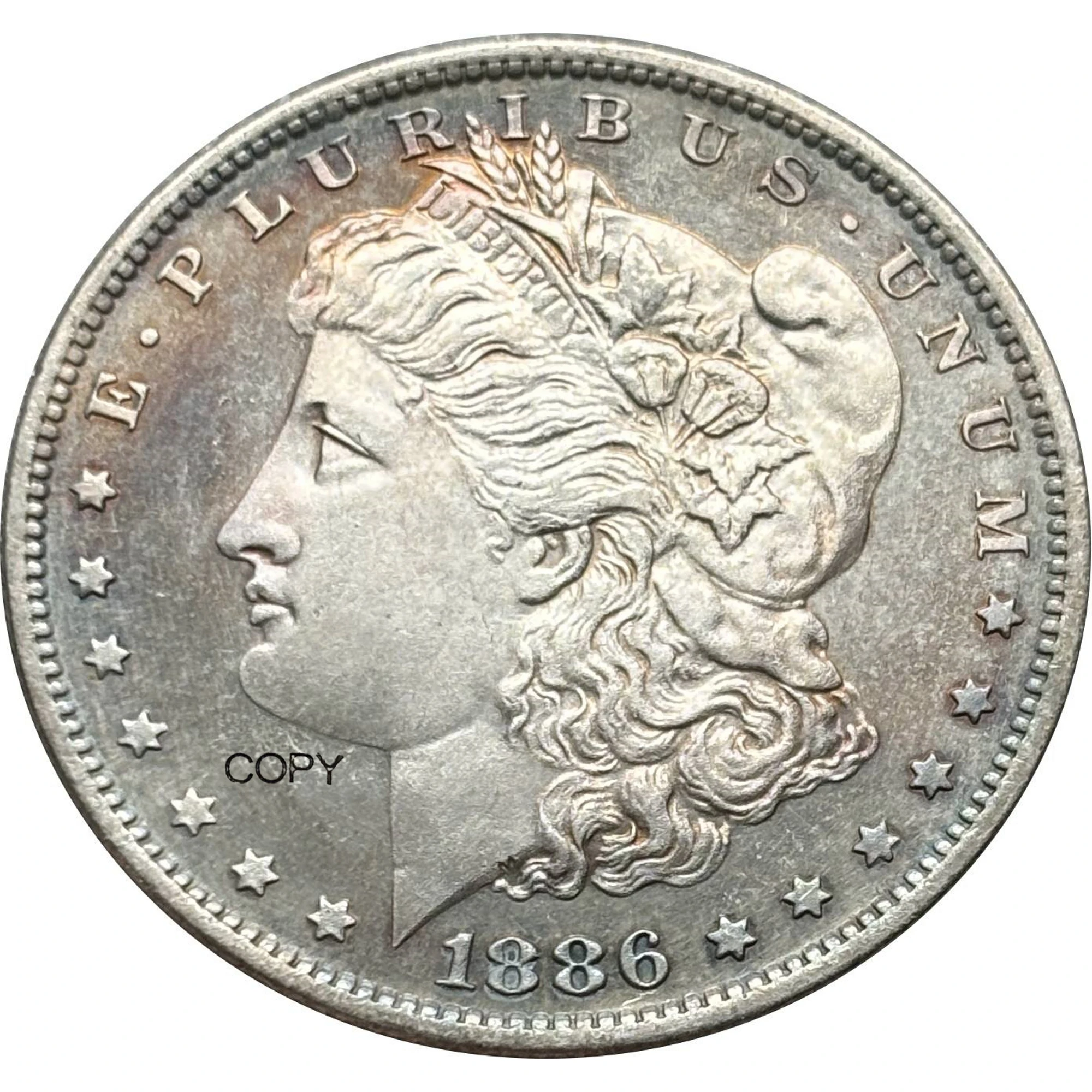 Vintage 1886 Morgan Silver Coin Replica 5 Vintage 1886 Morgan Silver Coin Replica - Image 5