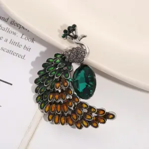 Elegant Ethnic Peacock Brooch for Women and Men