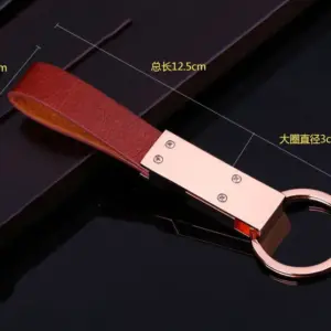 Luxury Stainless Steel Leather Keychain in Rose Gold 10 S3be5b735522e4e44a87771e5cfa87af7o