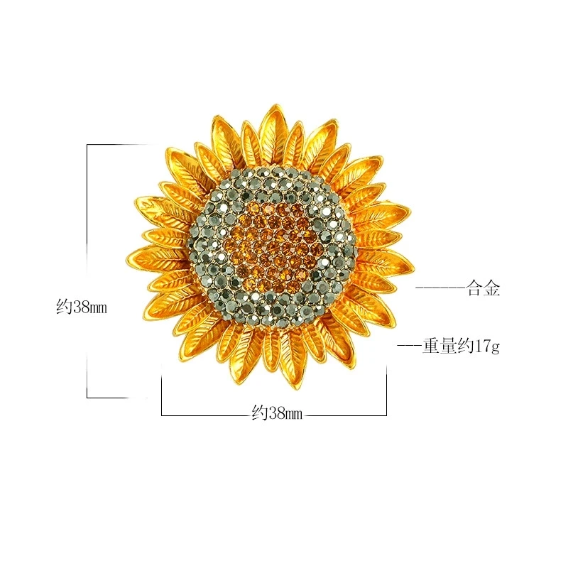 Vivid Sunflower Brooch with Rhinestones 3 Vivid Sunflower Brooch with Rhinestones - Image 3