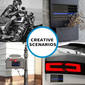 Embossed 3D Metal American Flag Decals Set 12 S3c07f7937d124bc0a9ba987a9a30067aX