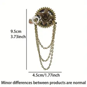 Vintage Steampunk Gears Brooch with Chains 8 S3c31e4c8236c4e0c8eea53737d82b065m
