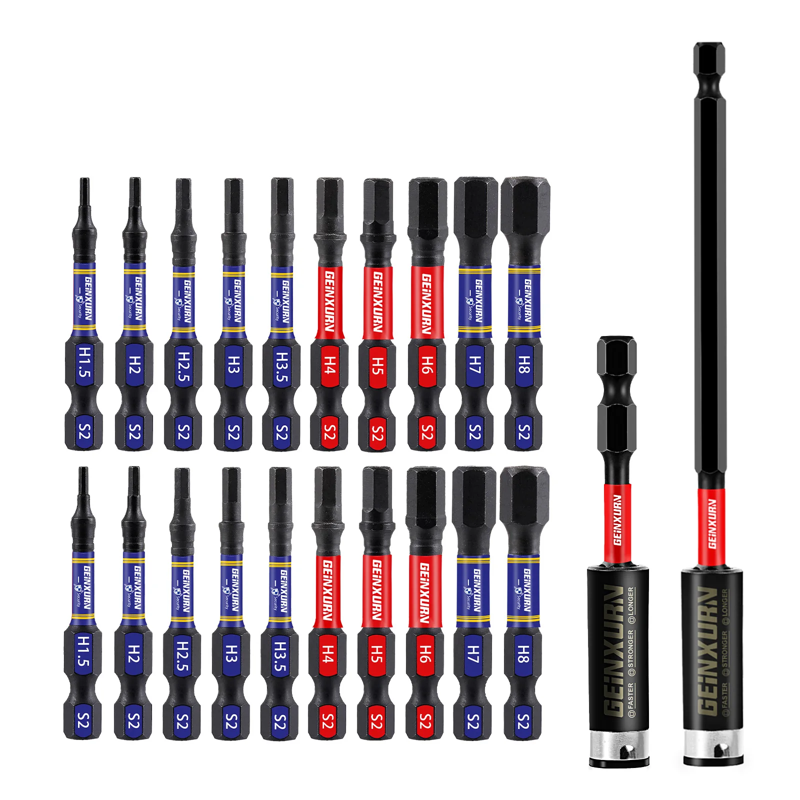 Impact-Resistant Hex Bits Set 1.5mm-8.0mm 1 Impact-Resistant Hex Bits Set 1.5mm-8.0mm