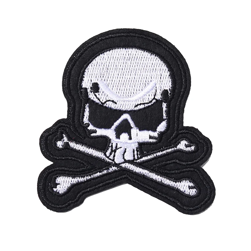 Black Skull Embroidered Iron-On Patch 6.7x6.2 cm 4 Black Skull Embroidered Iron-On Patch 6.7x6.2 cm - Image 4