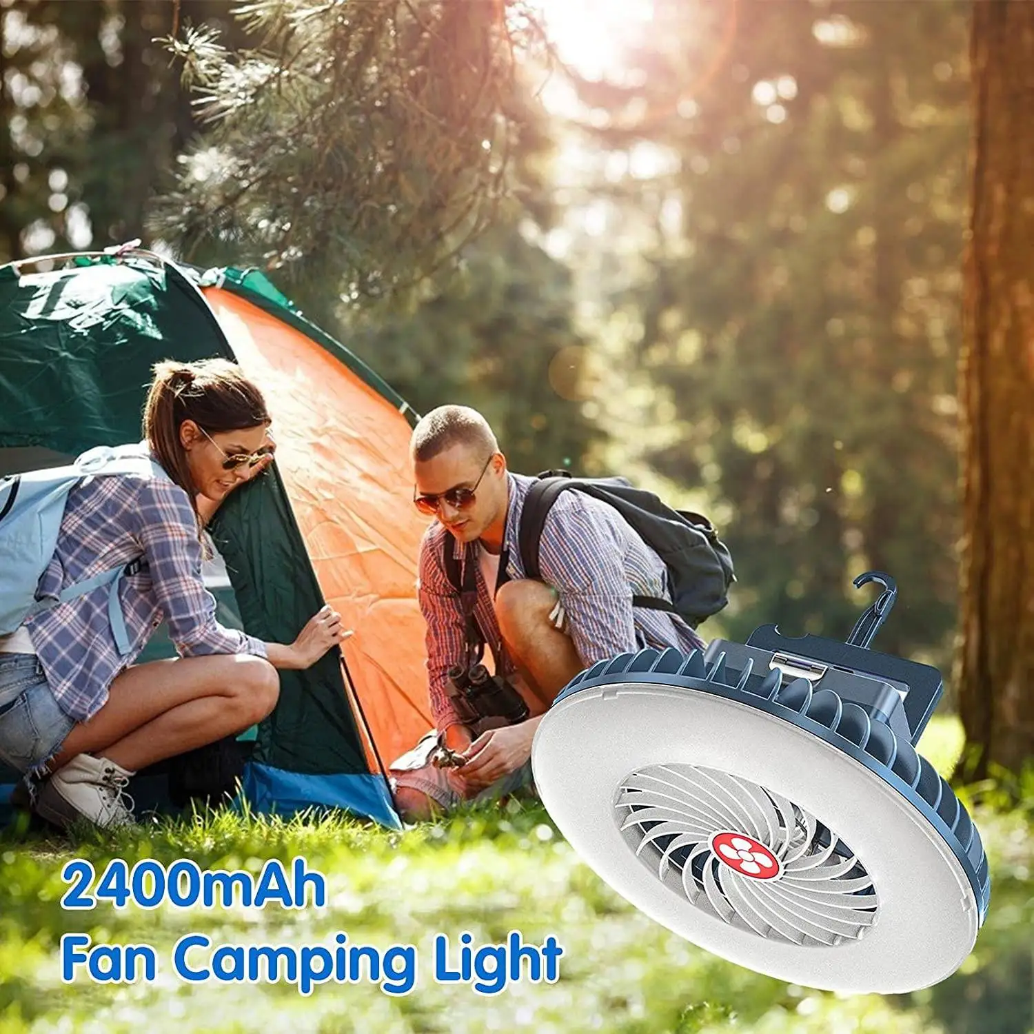 Portable Camping Fan with LED and 2400mAh Battery 4 Portable Camping Fan with LED and 2400mAh Battery - Image 4