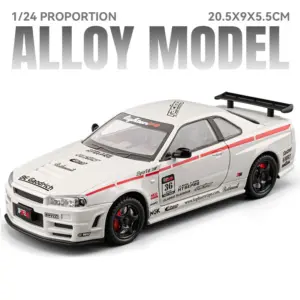 1:24 Nissan GT-R R34 Alloy Model in Vibrant Colors 16 S3d530431f1594c259fe75bda585038d8g
