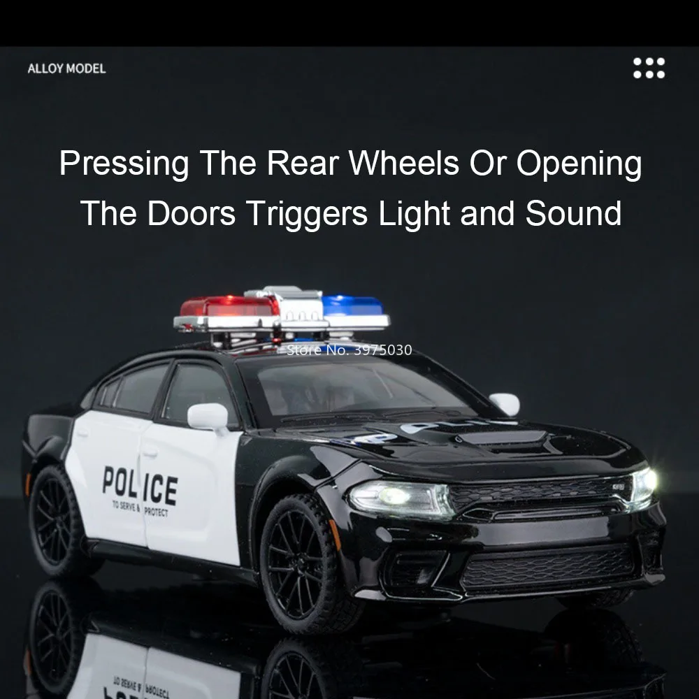 1:32 Diecast Police Charger with Lights 4 1:32 Diecast Police Charger with Lights - Image 4