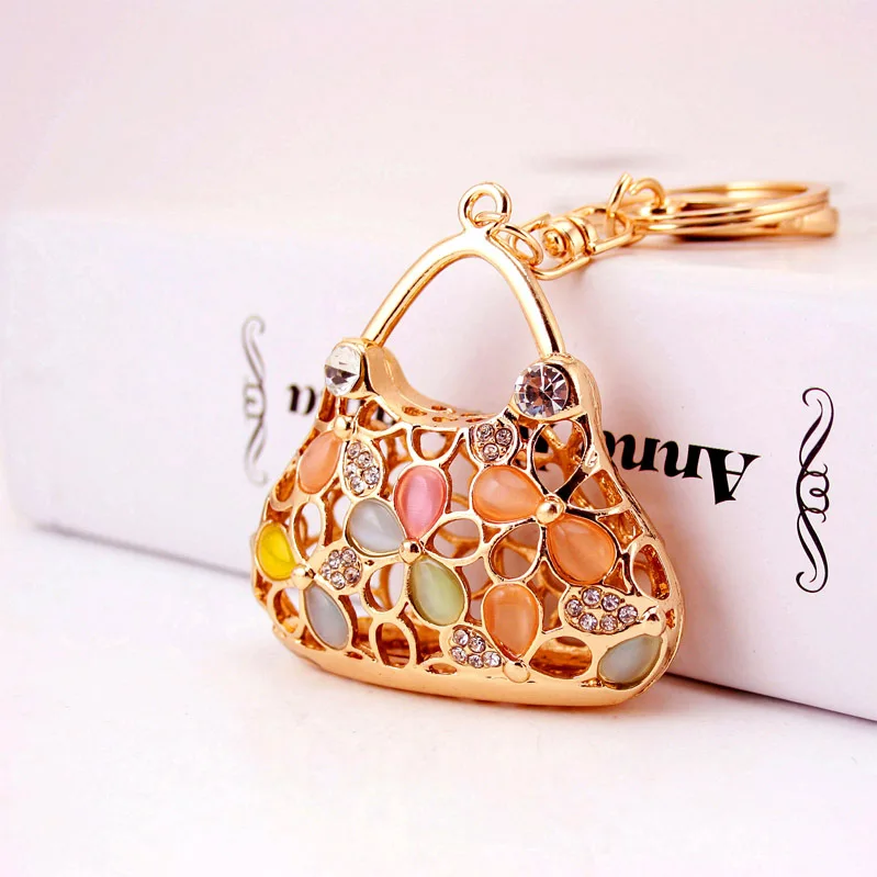 Metal Handbag Keychain with Pastel Stones 7 Metal Handbag Keychain with Pastel Stones - Image 7