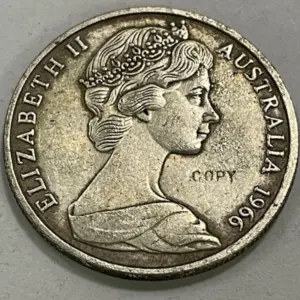 Vintage 1966 Australian 50 Cents Coin Replica