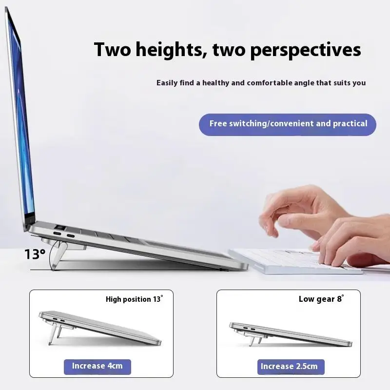 Adjustable Laptop Cooling Stands Set in Black and Silver 2 Adjustable Laptop Cooling Stands Set in Black and Silver - Image 2