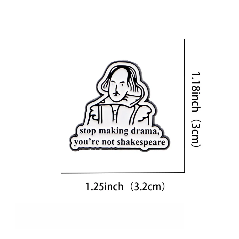 Colorful Shakespeare Literary Brooch Set 3 Colorful Shakespeare Literary Brooch Set - Image 3