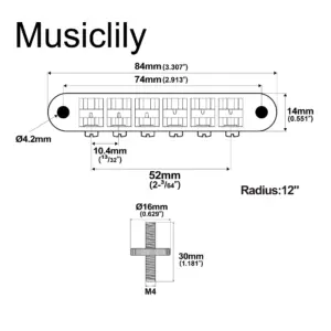 Gold Musiclily Pro ABR-1 Tune-o-matic Bridge 10 S3e60176f4b134164ba2c8e744c807d32O