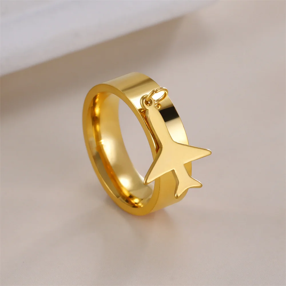 Minimalist Stainless Steel Airplane Ring for Men 4 Minimalist Stainless Steel Airplane Ring for Men - Image 4