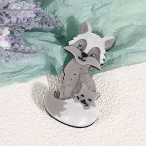 Gray Acrylic Fox Brooch for Jackets and Bags 8 S3ef4bf5396734147ade4977c42e4633fF