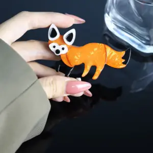 Playful Cartoon Fox Brooch in Vibrant Acrylic 9 S3f02ce6abf674ce99d470a79a90e3473m