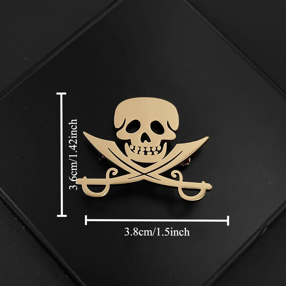 Punk Skull Brooch in Silver, Black, or Gold 3 Punk Skull Brooch in Silver, Black, or Gold - Image 3