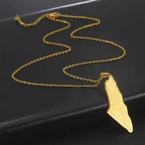 Stainless Steel Israel Palestine Map Necklace 11 S3f5a06d8161b456db8147feb2c1a970fb
