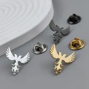 Double-Headed Eagle Brooch in Silver, Grey, Gold 10 S3fcad53aaec24b8e803c730da7cff298a