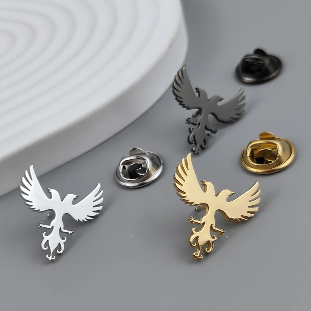 Double-Headed Eagle Brooch in Silver, Grey, Gold 5 Double-Headed Eagle Brooch in Silver, Grey, Gold - Image 5