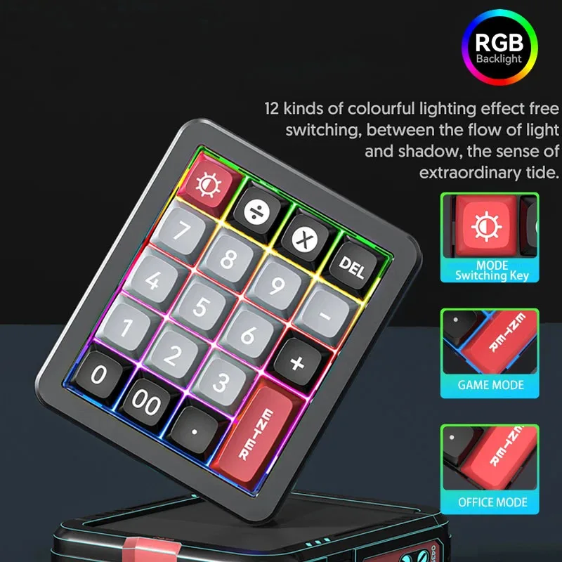 19-Key Mechanical Numeric Keypad with RGB Backlight 3 19-Key Mechanical Numeric Keypad with RGB Backlight - Image 3