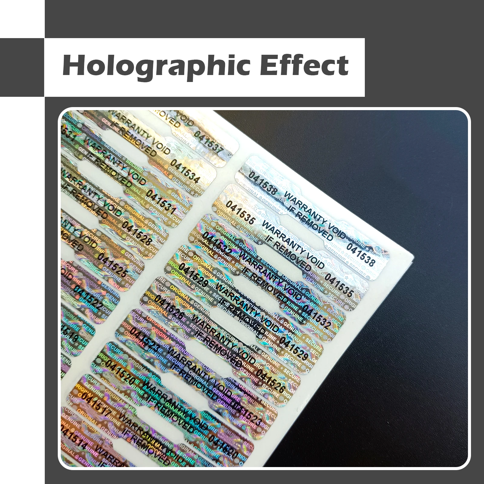 Bone-Shaped Holographic Security Sticker 50mm x 10mm 4 Bone-Shaped Holographic Security Sticker 50mm x 10mm - Image 4