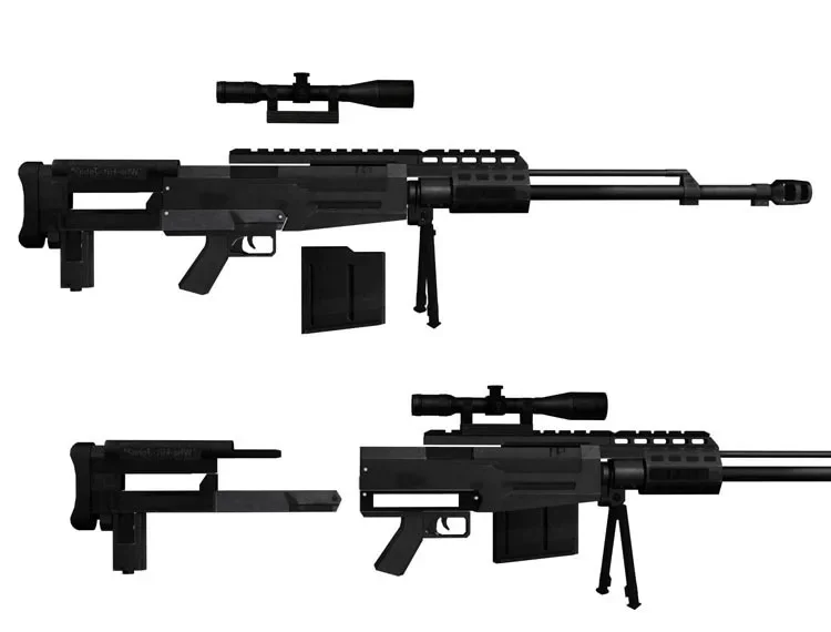 Realistic AS50 Sniper 3D Paper Model for Adults 2 Realistic AS50 Sniper 3D Paper Model for Adults - Image 2