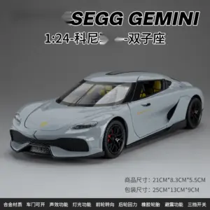 1:24 Gemera GT Diecast Model in Silver 16 S4176760c2236466eaafc91a7500bfa24q