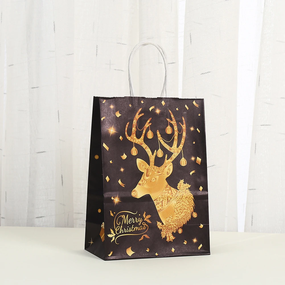 Elegant Black and Gold Christmas Gift Bags Set 8 Elegant Black and Gold Christmas Gift Bags Set - Image 8