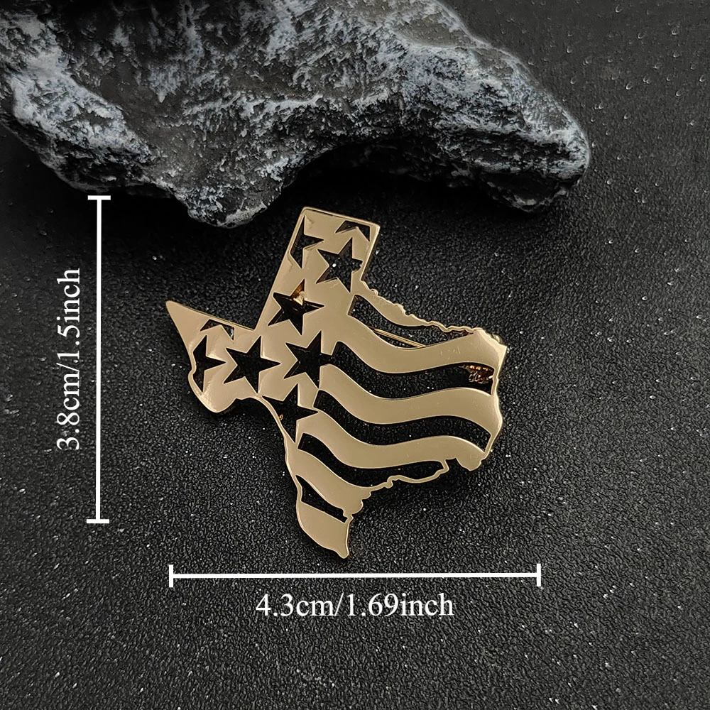 Texas Map Brooch with Patriotic Flag Design 3 Texas Map Brooch with Patriotic Flag Design - Image 3