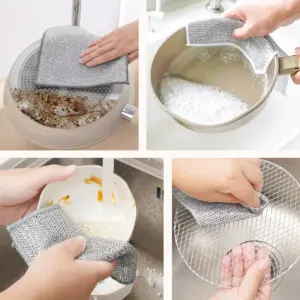Heavy-Duty Silver Steel Wire Cleaning Cloths Set 11 S41c2ddccd67d46bdb986e0c6b86a748f1
